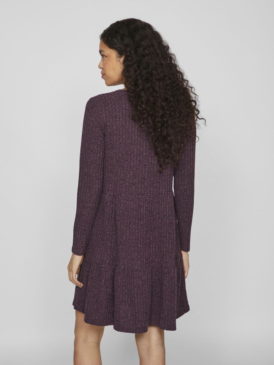 VILA LONG SLEEVED SHORT DRESS, Plum Perfect, highres - 14103271_PlumPerfect_004.jpg