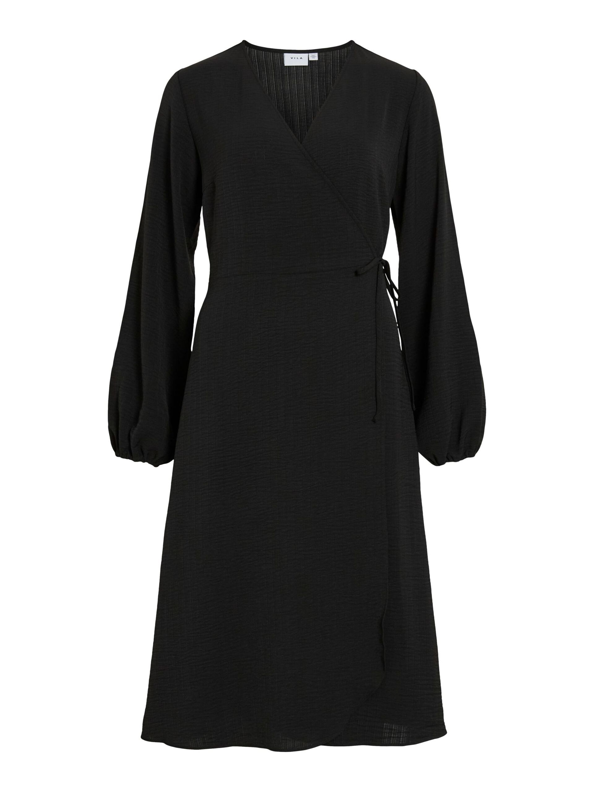 Carousel image - VILOVIE MIDI WRAP DRESS, Black | 6