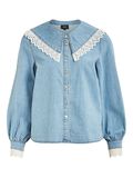 Object Collectors Item BRODERET DENIMSKJORTE, Light Blue Denim, highres - 23031934_LightBlueDenim_001.jpg