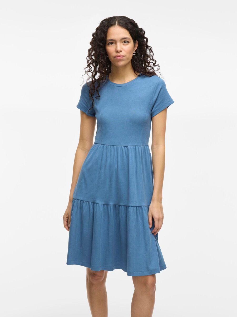 VILA PETITE - SHORT SLEEVED MIDI DRESS, Coronet Blue, highres - 14109908_CoronetBlue_003.jpg