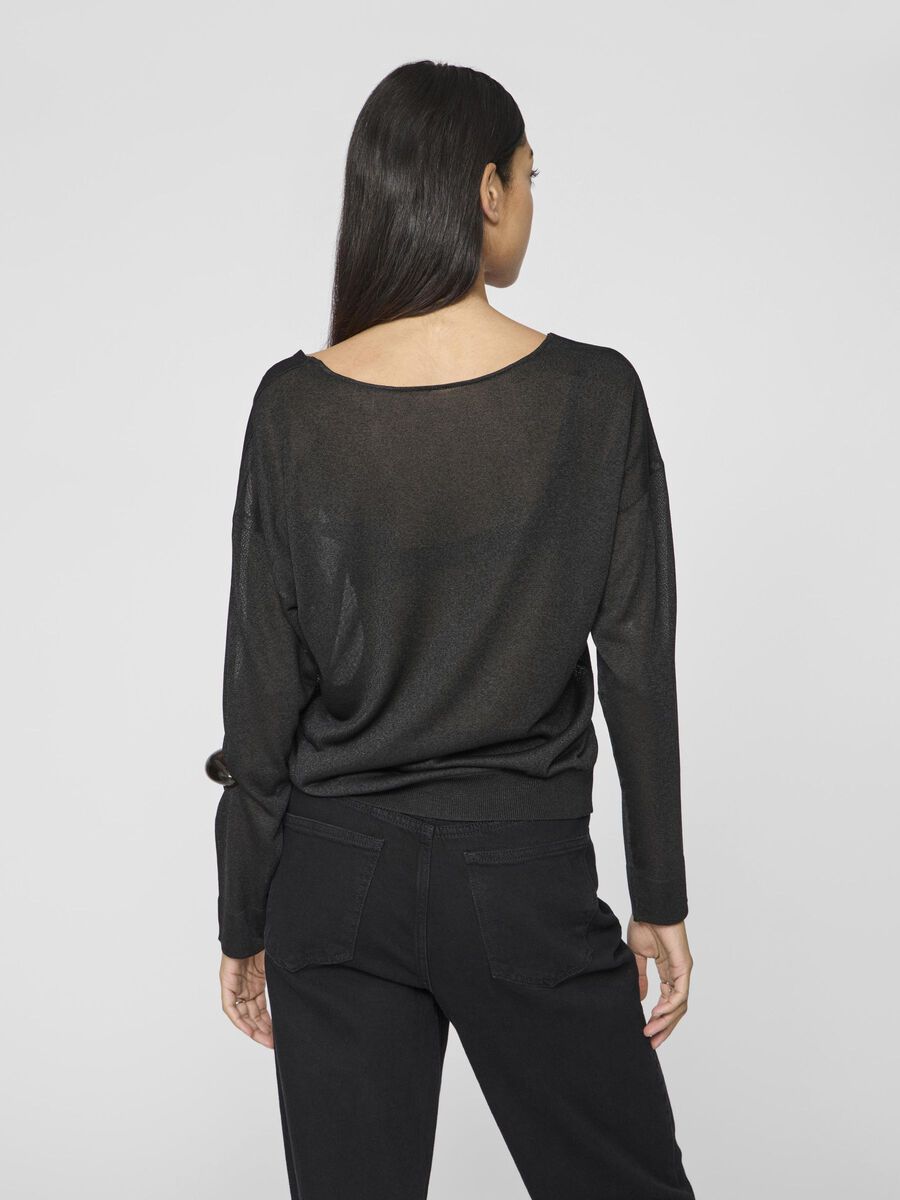 VILA VINOVY - COL EN V PULL EN MAILLE, Black Beauty, highres - 14102075_BlackBeauty_004.jpg