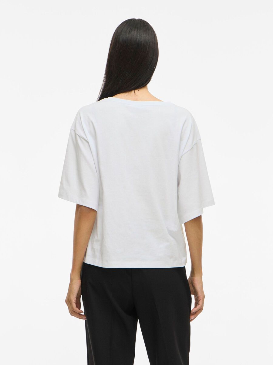 VILA VIHABON COTTON SHORT-SLEEVED T-SHIRT, Optical Snow, highres - 14111838_OpticalSnow_1233188_004.jpg