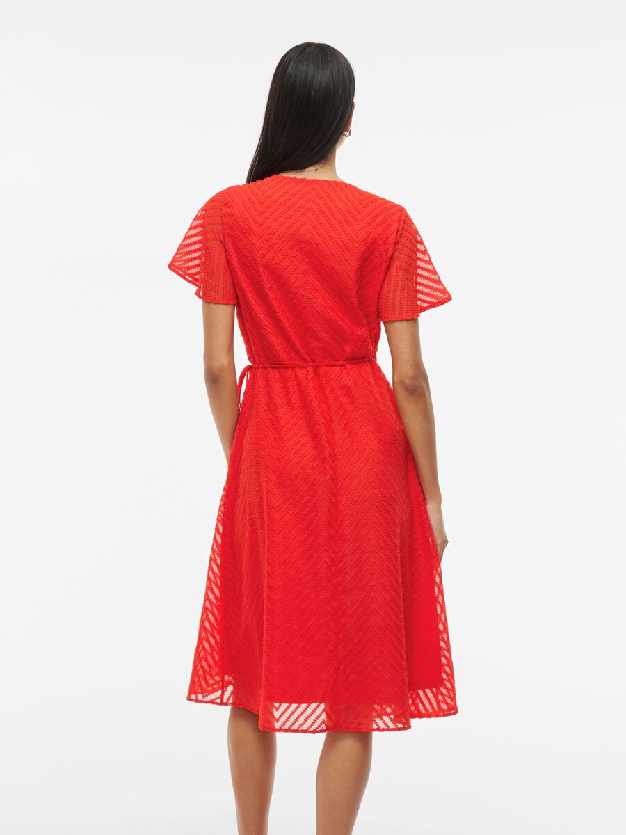 VILA SHORT SLEEVED WRAP DRESS, Poppy Red, highres - 14109657_PoppyRed_004.jpg