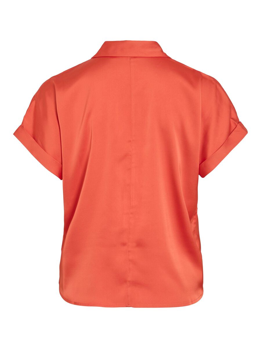 VILA VIENNA SHORT SLEEVED SHIRT, Paprika, highres - 14107405_Paprika_002.jpg