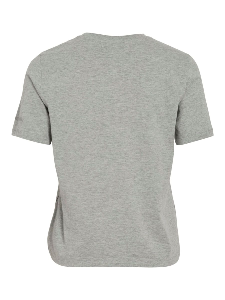 VILA BOMULL T-SKJORTE, Light Grey Melange, highres - 14109463_LightGreyMelange_002.jpg