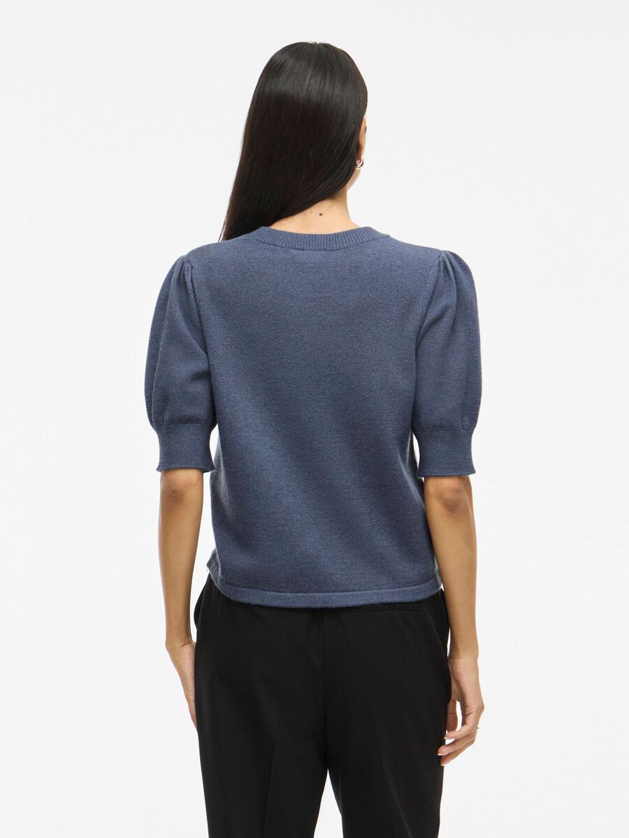 VILA VIRIL SHORT SLEEVED KNITTED TOP, Vintage Indigo, highres - 14105306_VintageIndigo_1184264_004.jpg
