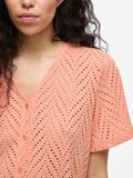 VILA VIDELAIA V-NECK SHORT SLEEVED SHIRT, Cadmium Orange, highres - 14106624_CadmiumOrange_007.jpg