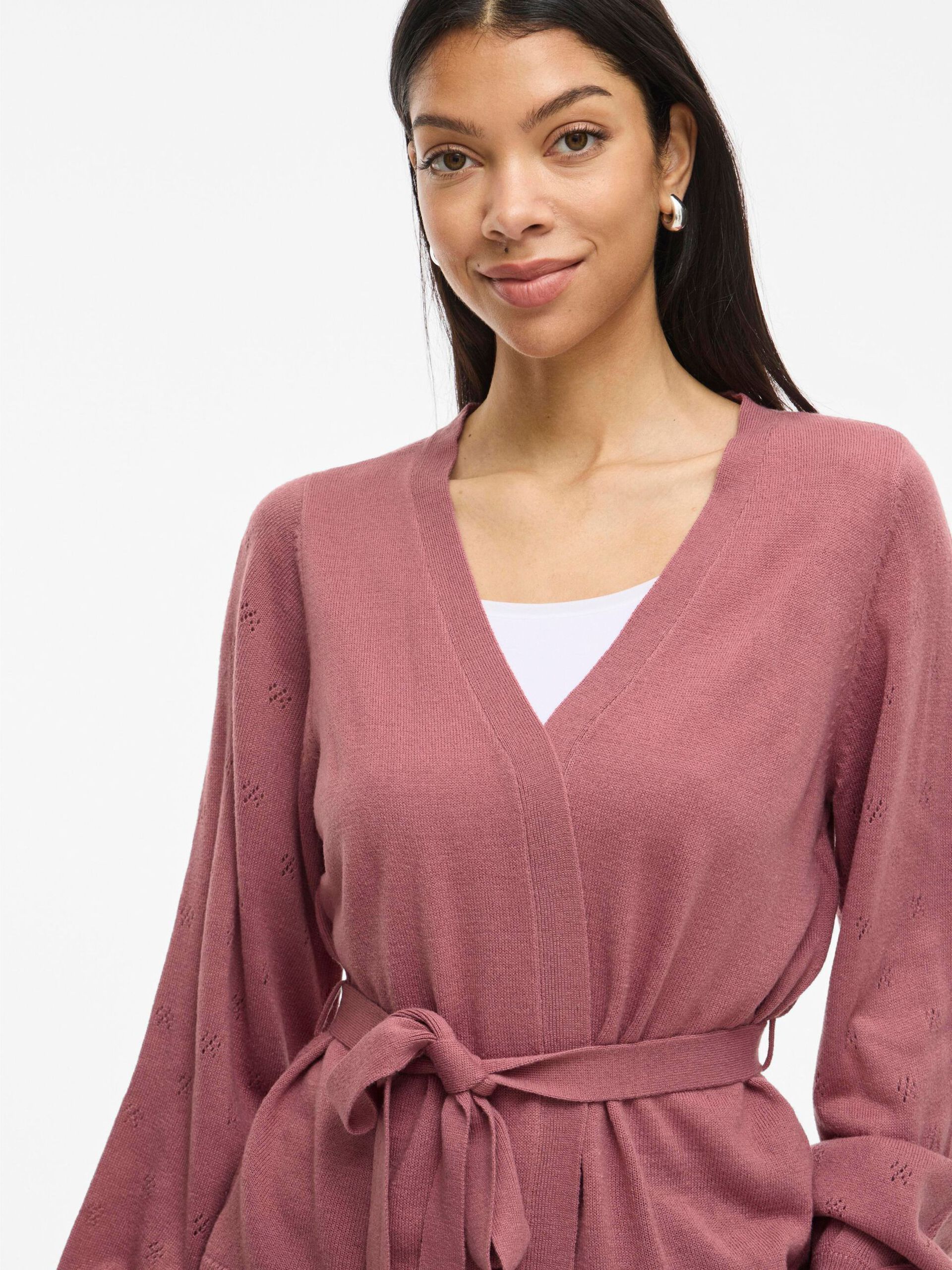 Carousel image - VIAVA BELTE STRIKKET CARDIGAN, Mesa Rose | 3