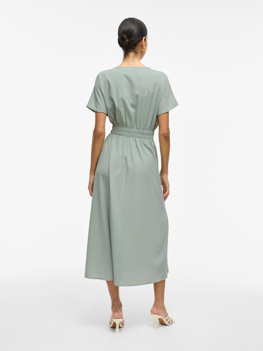 VILA SHORT SLEEVED MIDI DRESS, Green Milieu, highres - 14109619_GreenMilieu_004.jpg