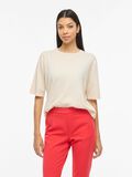 Product image thumbnail - VIMALU SHORT SLEEVED KNITTED TOP, Sandshell | 1