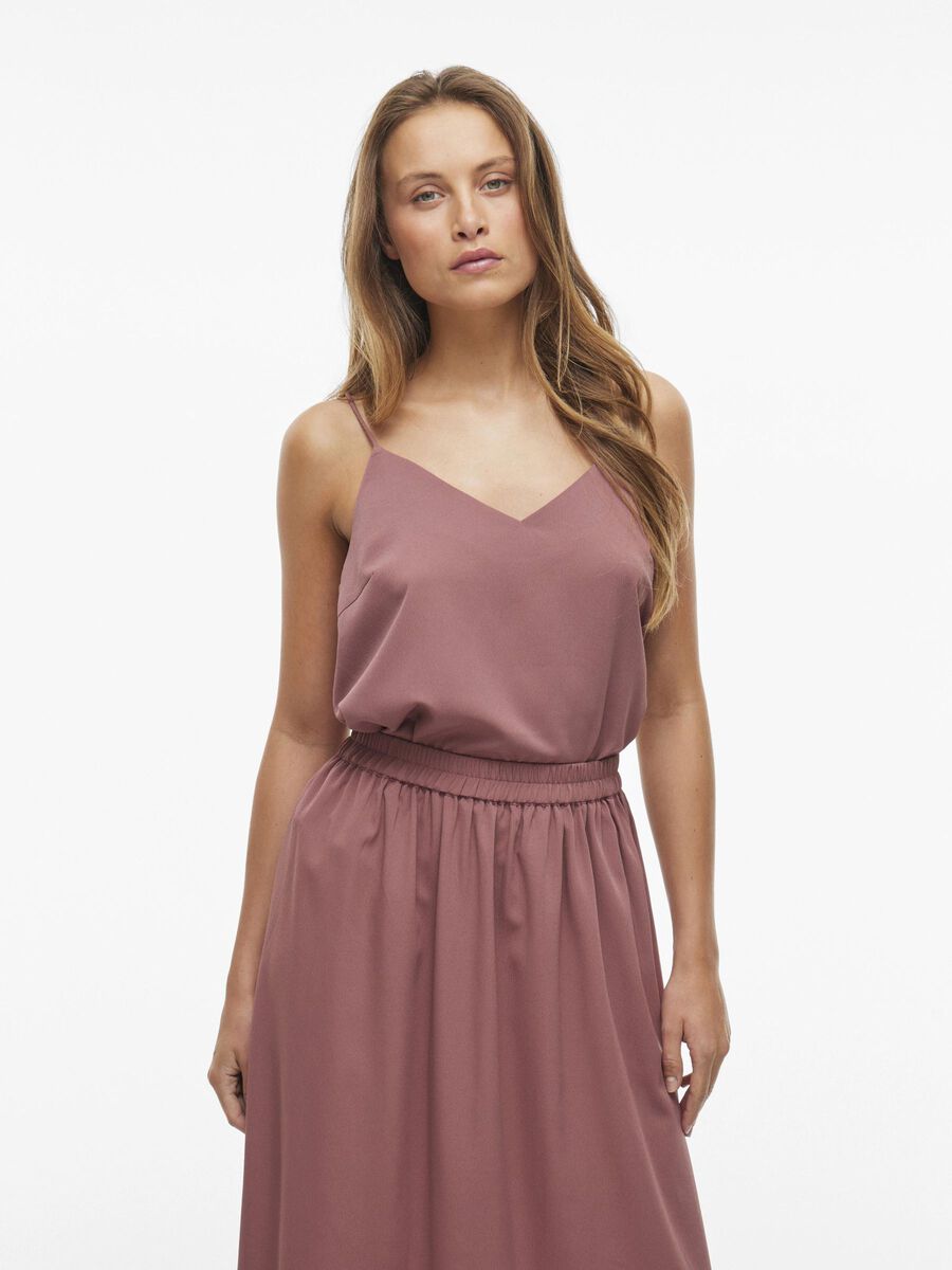 VILA VIMATHILDE V-HALS TOP MET BANDJES, Rose Brown, highres - 14109689_RoseBrown_003.jpg