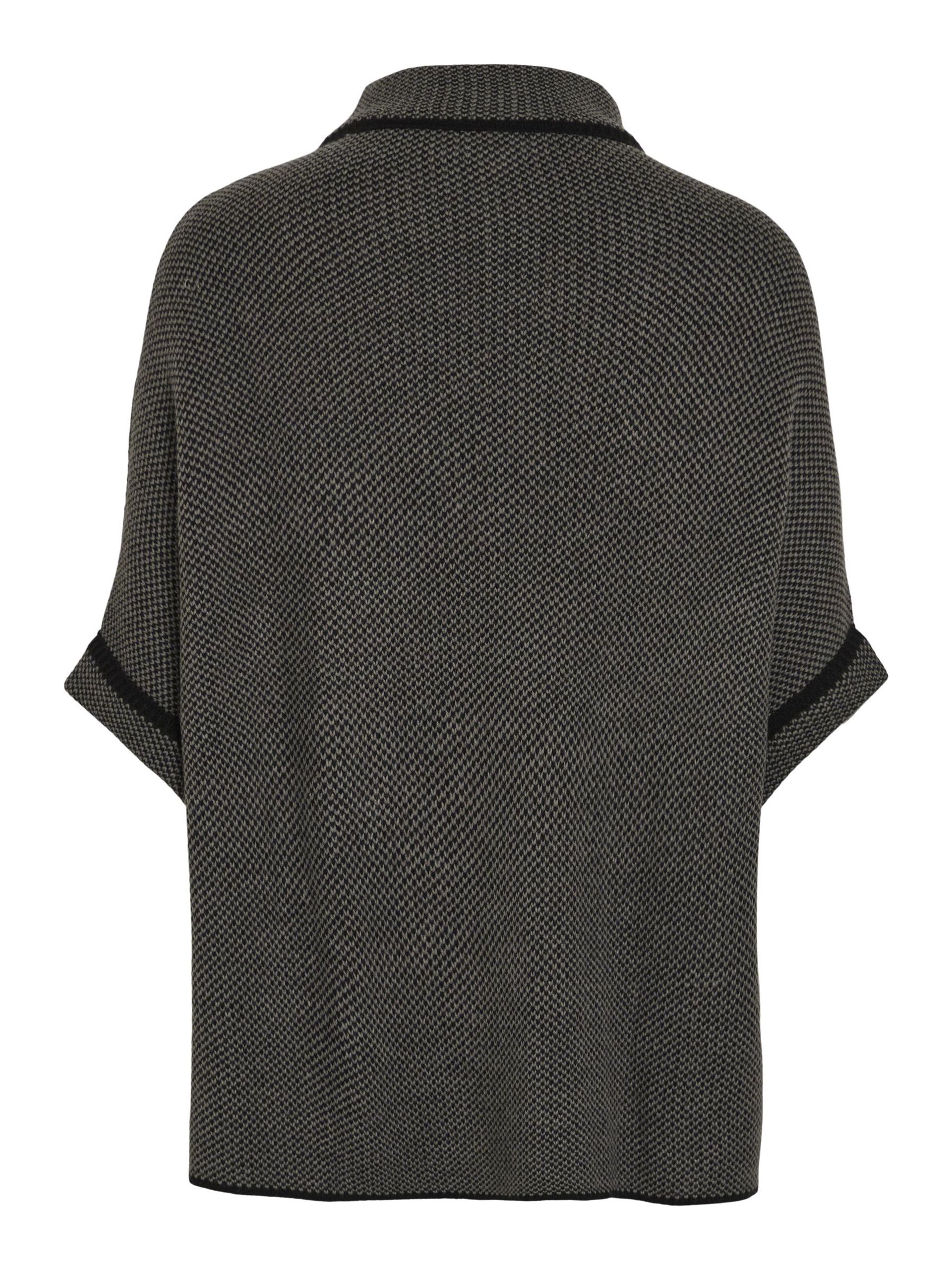 Carousel image - KNITTED PONCHO, Dark Natural Melange | 7