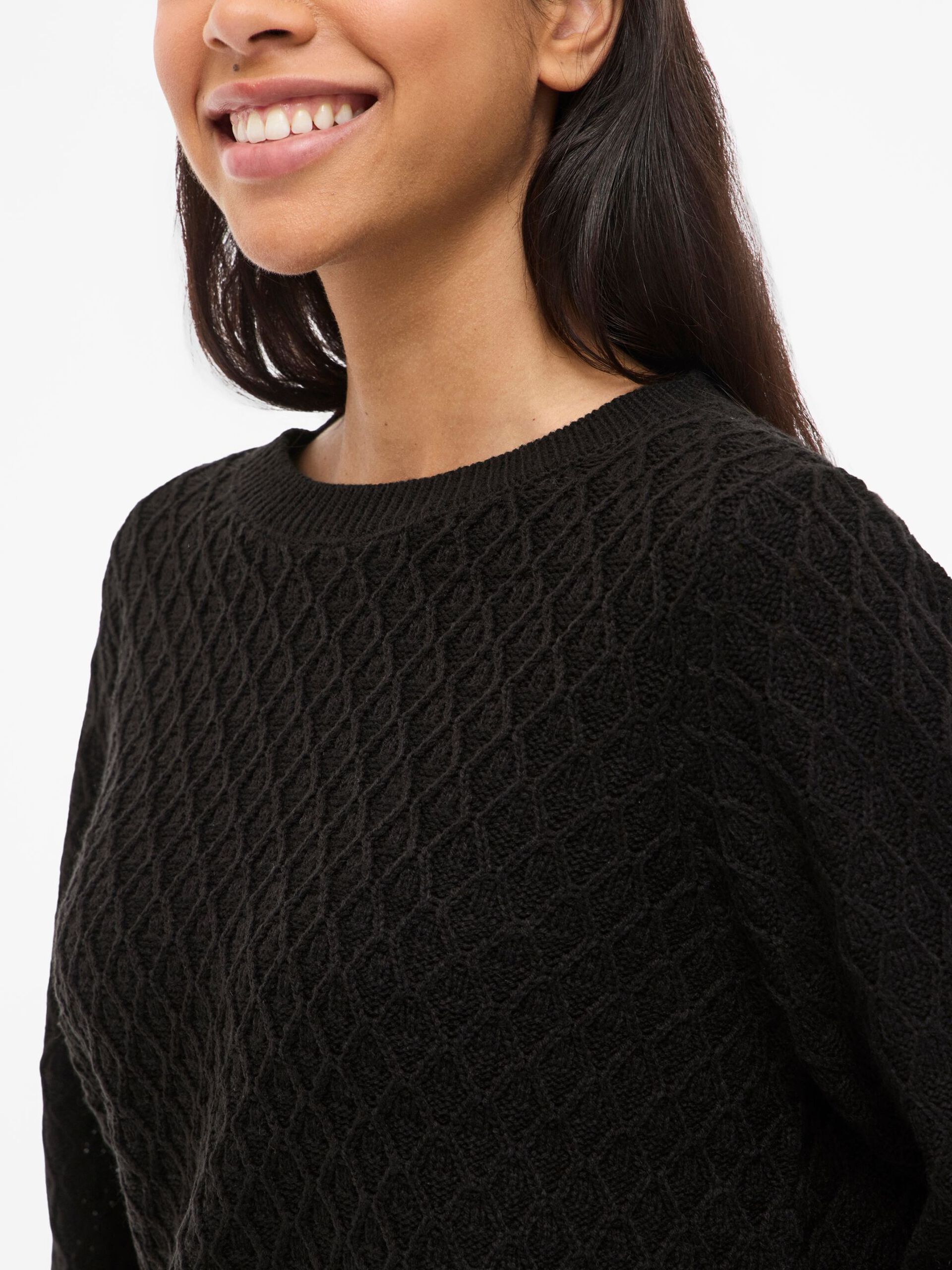 Carousel image - VIKILLIE ROUND NECK KNITTED PULLOVER, Black | 3