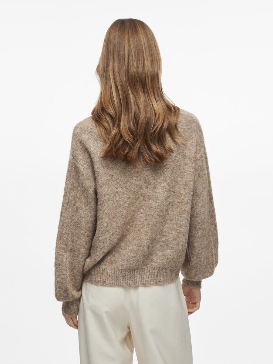 VILA V-AUSSCHNITT STRICKPULLOVER, Natural Melange, highres - 14110999_NaturalMelange_004.jpg
