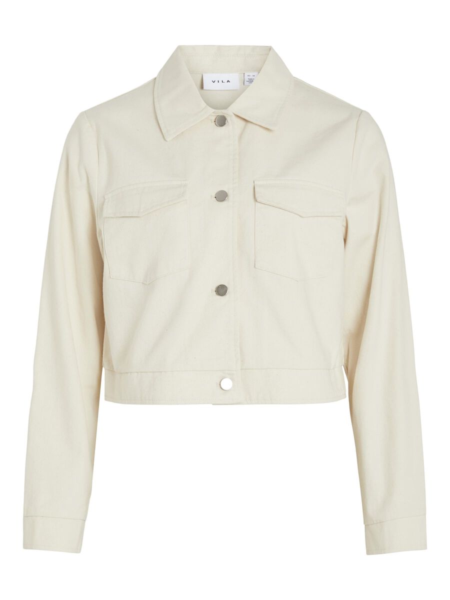 VILA Bomulds- Denimjakke Kvinder Beige