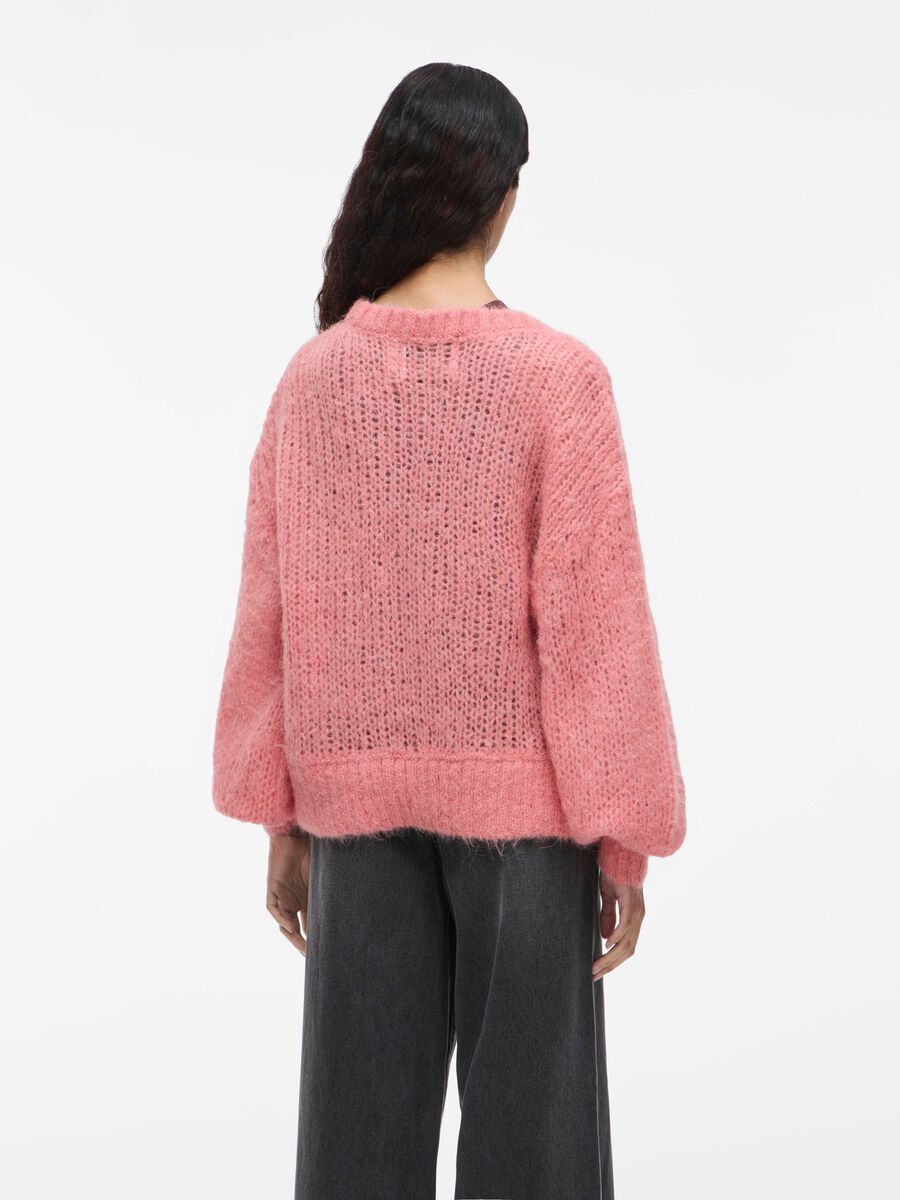 VILA WOOL BLEND KNITTED CARDIGAN, Peach Blossom, highres - 14108780_PeachBlossom_004.jpg