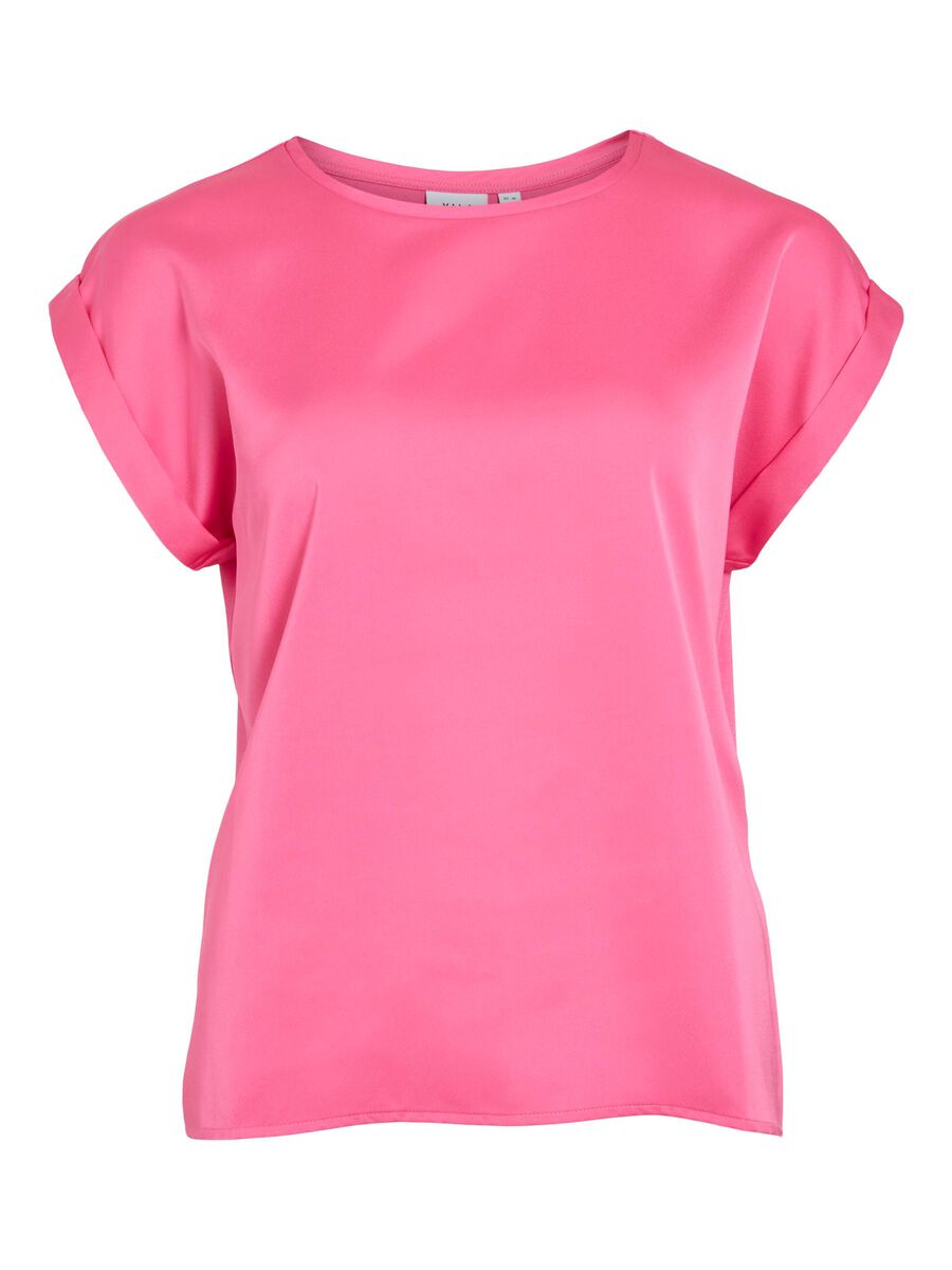 VILA VIELLETTE SHORT SLEEVED TOP, Sangria Sunset, highres - 14059563_SangriaSunset_001.jpg