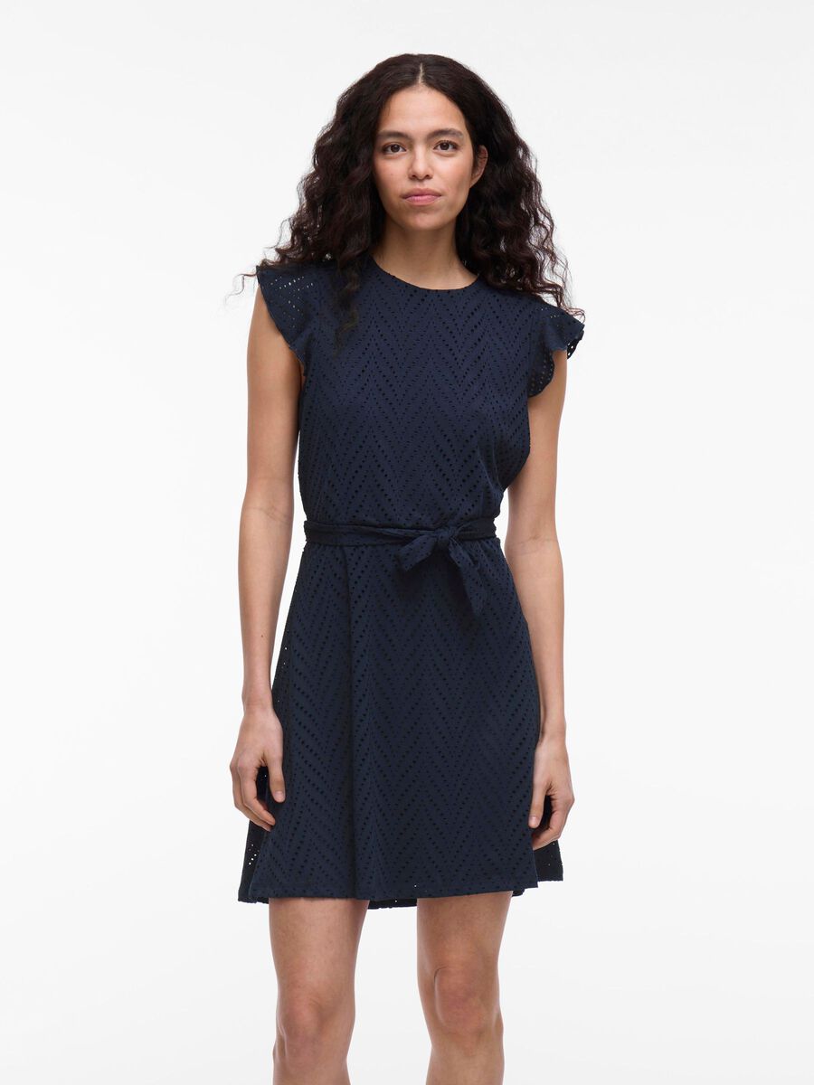VILA VIDELAIA - COURTE ROBE À MANCHERONS, Navy Blazer, highres - 14107108_NavyBlazer_003.jpg