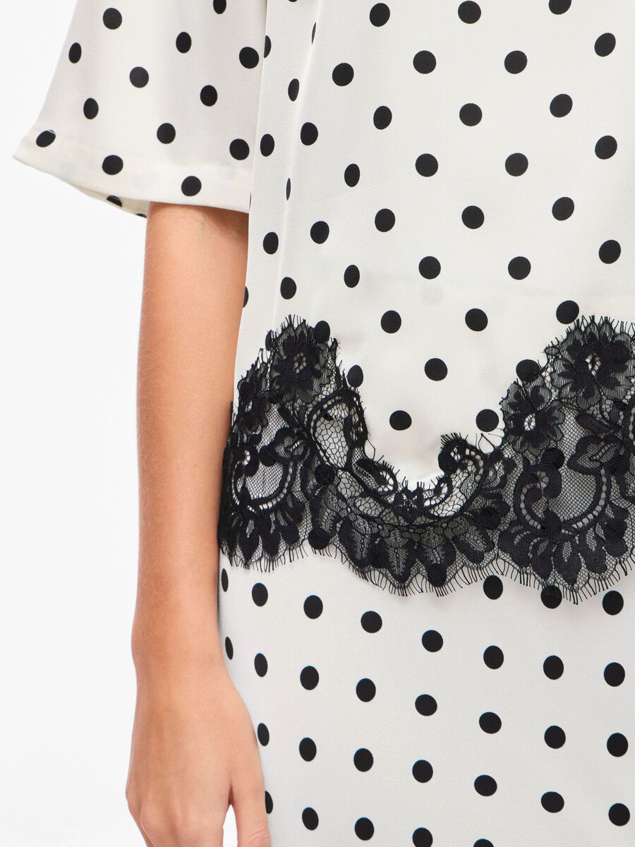 Carousel image - VIDOTA W KROPKI TOP Z KR&Oacute;TKIMI RĘKAWAMI, Birch | 5