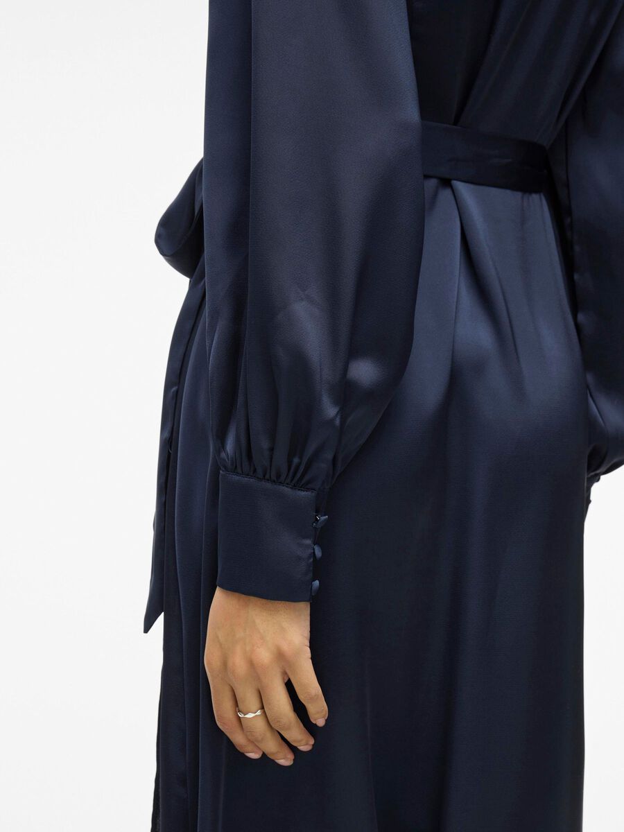 Carousel image - LANGÄRMELIGES MIDI KLEID MIT V-AUSSCHNITT, Navy Blazer | 6