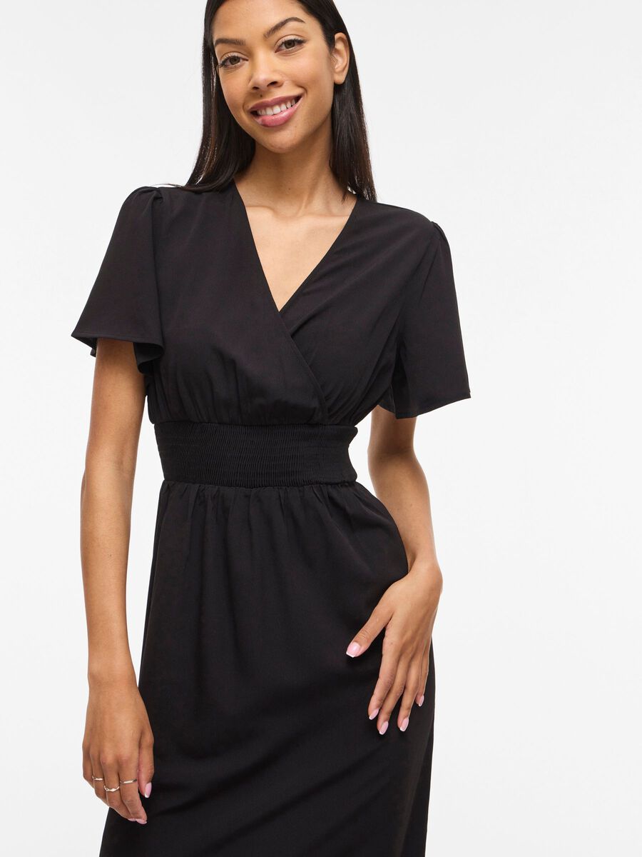 Carousel image - VIMATHILDE KORTE MOUWEN MAXI JURK, Black | 5