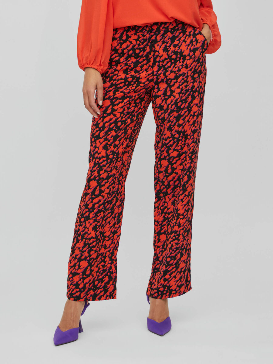 Vila MID-RISE PATTERNED TROUSERS, Black, highres - 14082015_Black_994323_003.jpg