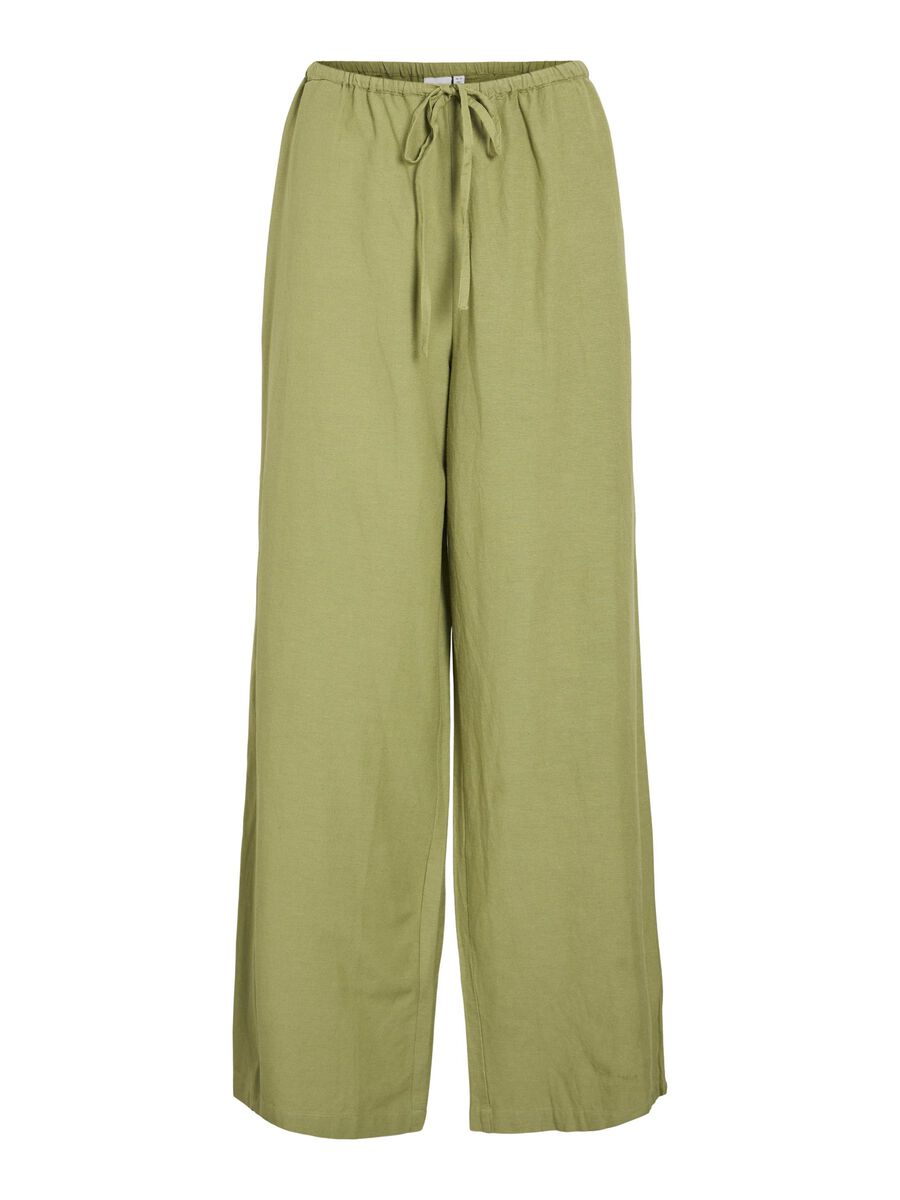 VILA MID-WAIST TROUSERS, Sage, highres - 14104793_Sage_001.jpg