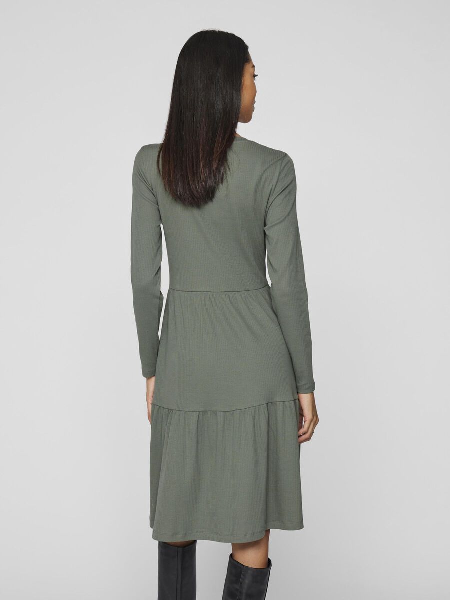 VILA LONG SLEEVED KNEE-LENGTH DRESS, Laurel Wreath, highres - 14109874_LaurelWreath_004.jpg