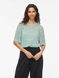 Product image thumbnail - VISTACIA LACE SHORT SLEEVED TOP, Blue Surf | 1