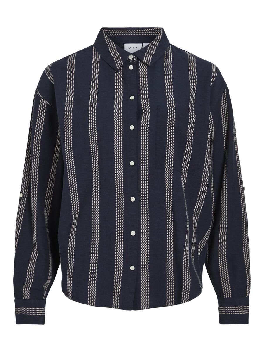 VILA LONG SLEEVED SHIRT, Navy Blazer, highres - 14105077_NavyBlazer_1191671_001.jpg