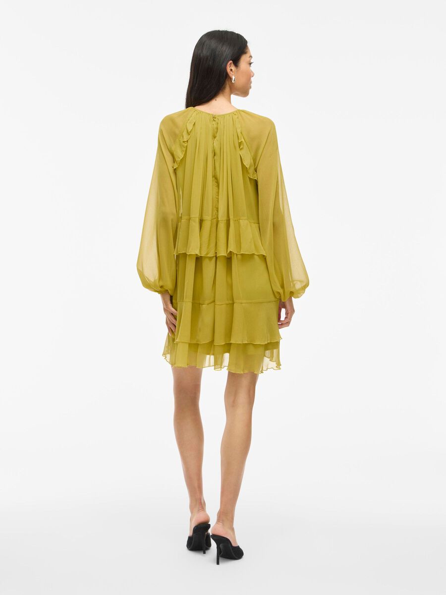 VILA VIHELA VOLANG KORT KLÄNNING, Green Envy, highres - 14111863_GreenEnvy_004.jpg