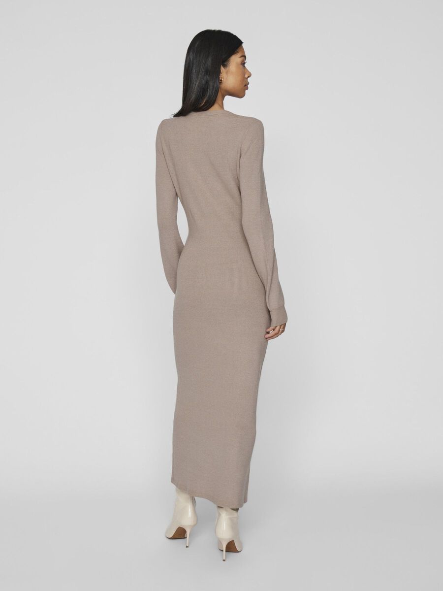VILA KNITTED MAXI DRESS, Natural Melange, highres - 14109942_NaturalMelange_004.jpg