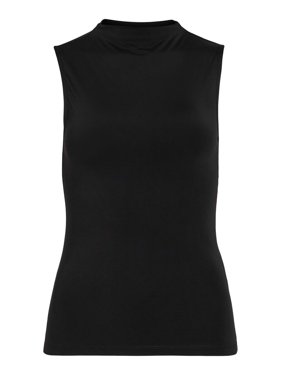 VILA VILEOA COLLO ALTO TOP SENZA MANICHE, Black, highres - 14112661_Black_001.jpg