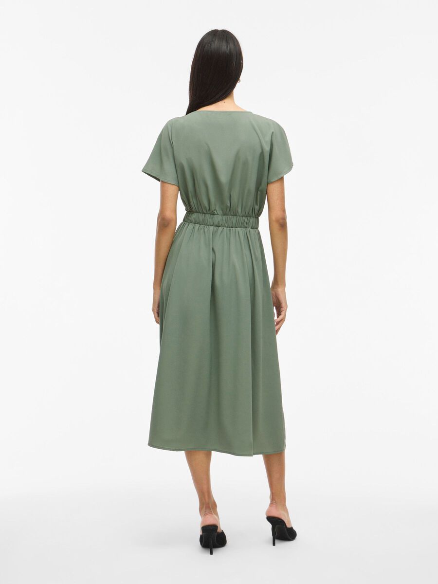 VILA SHORT SLEEVED MIDI DRESS, Laurel Wreath, highres - 14109492_LaurelWreath_004.jpg