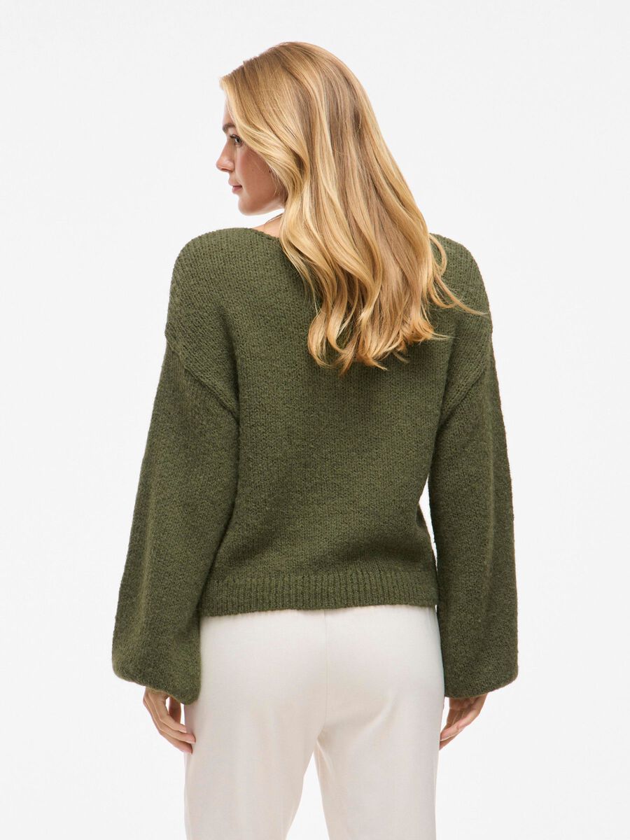 VILA BALLOON SLEEVED KNITTED JUMPER, Capulet Olive, highres - 14087558_CapuletOlive_004.jpg