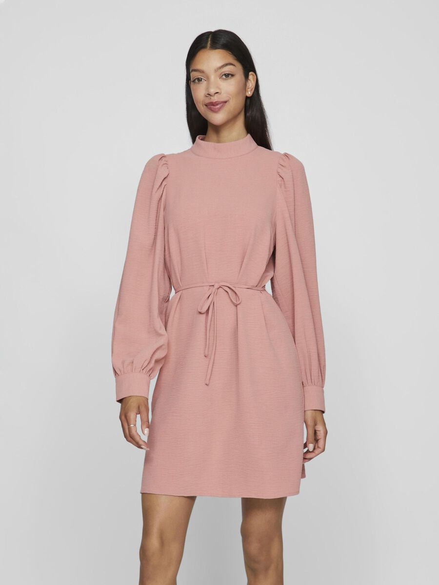 VILA HIGH NECK SHORT DRESS, Old Rose, highres - 14104002_OldRose_003.jpg