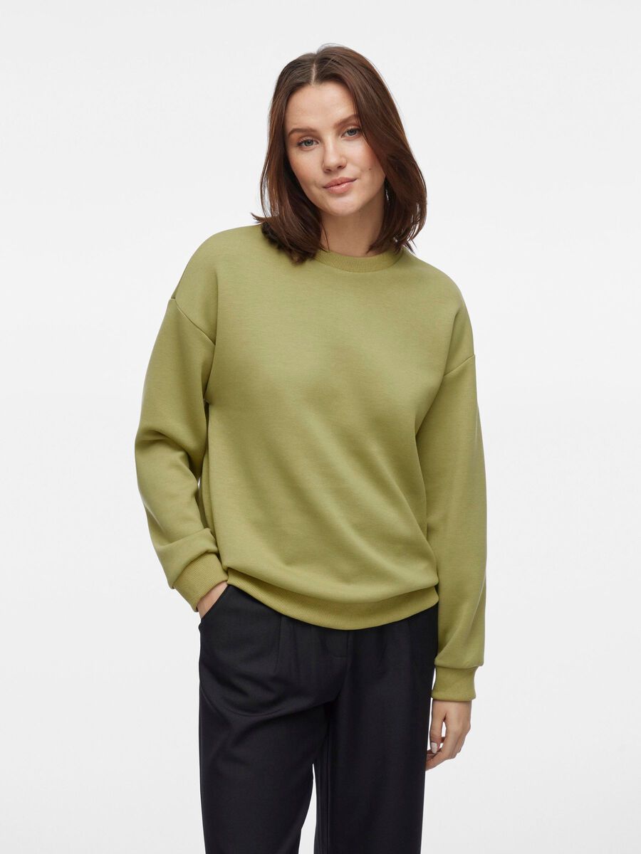 VILA VISANDY BASIC SWEATSHIRT, Sage, highres - 14103140_Sage_003.jpg
