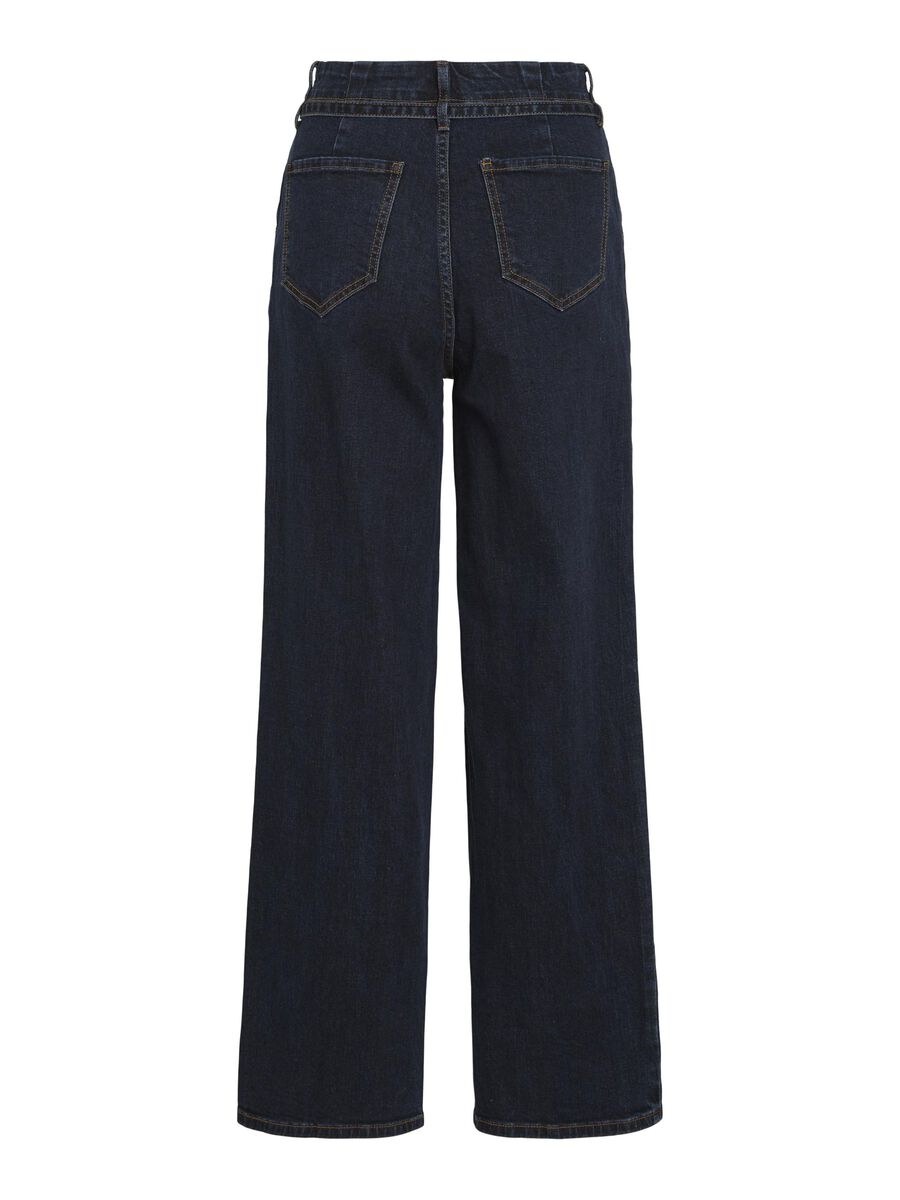 VILA TAILLE HAUTE JEAN À COUPE AMPLE, Dark Blue Denim, highres - 14104366_DarkBlueDenim_002.jpg