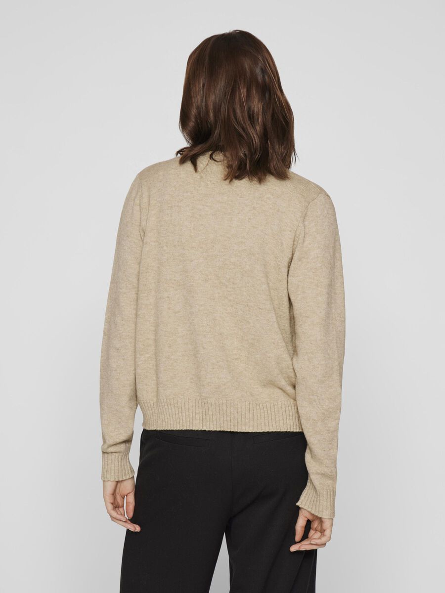 VILA VIRIL KURZER OFFENER STRICKJACKE, Natural Melange, highres - 14060800_NaturalMelange_004.jpg