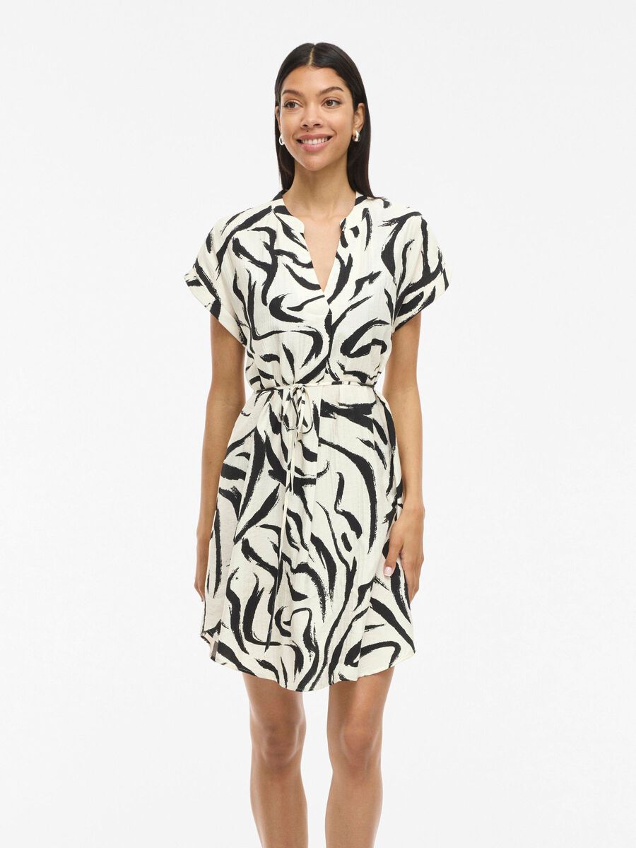 VILA SHORT SLEEVED SHORT DRESS, Birch, highres - 14101673_Birch_1150770_003.jpg