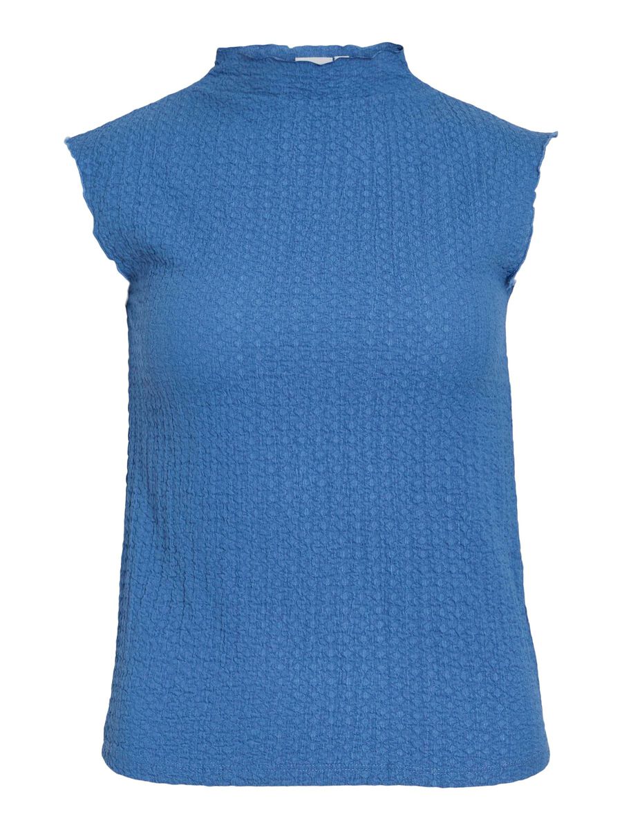VILA VIDELIA HOGE KRAAG MOUWLOZE TOP, Federal Blue, highres - 14112111_FederalBlue_001.jpg