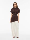 Product image thumbnail - VIMIRANDA HIGH NECK SHORT SLEEVED TOP, Coffee Bean | 4