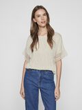 VILA ROUND NECK SHORT SLEEVED TOP, Birch, highres - 14104601_Birch_003.jpg