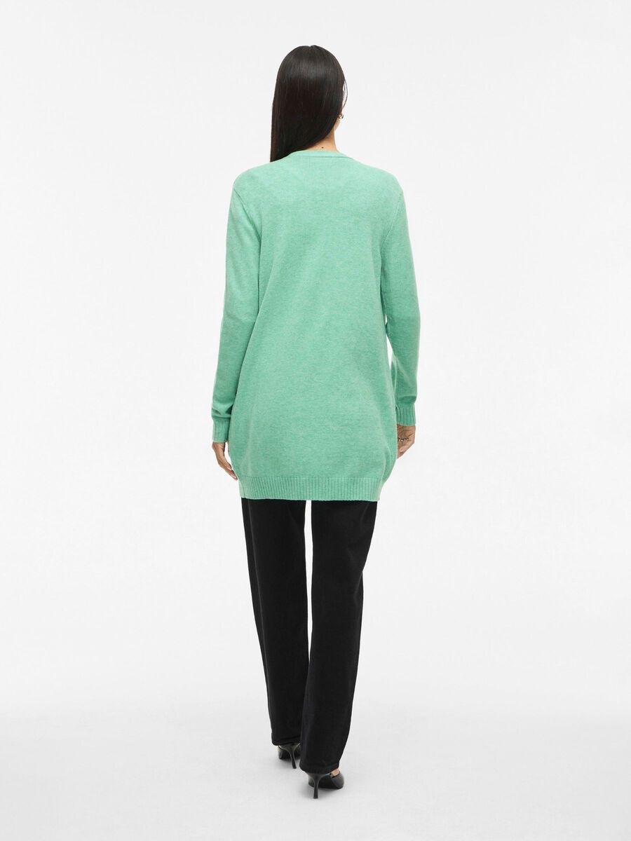 VILA VIRIL BASIC KNITTED CARDIGAN, Winter Green, highres - 14044041_WinterGreen_593650_004.jpg