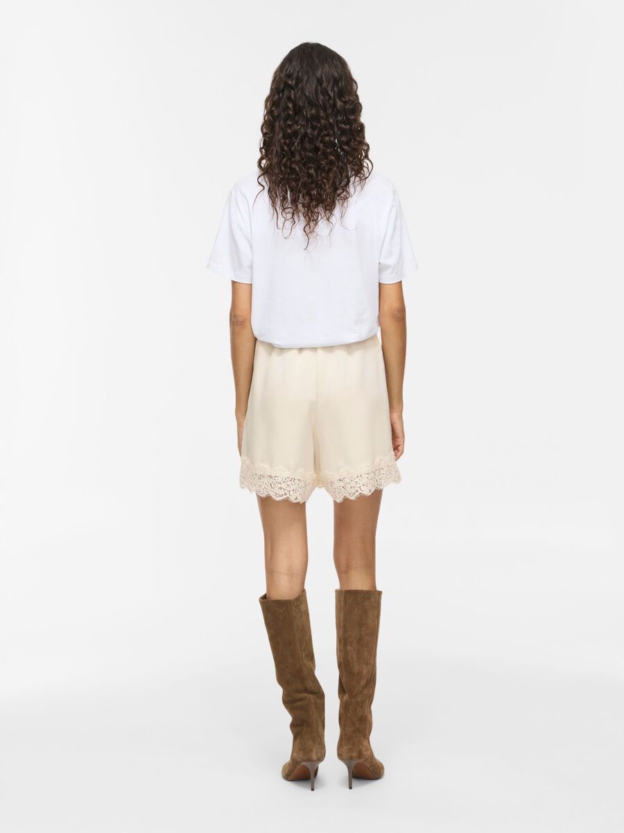 Product carousel image - VIKLARA LACE-TRIM SHORTS, Birch | 2