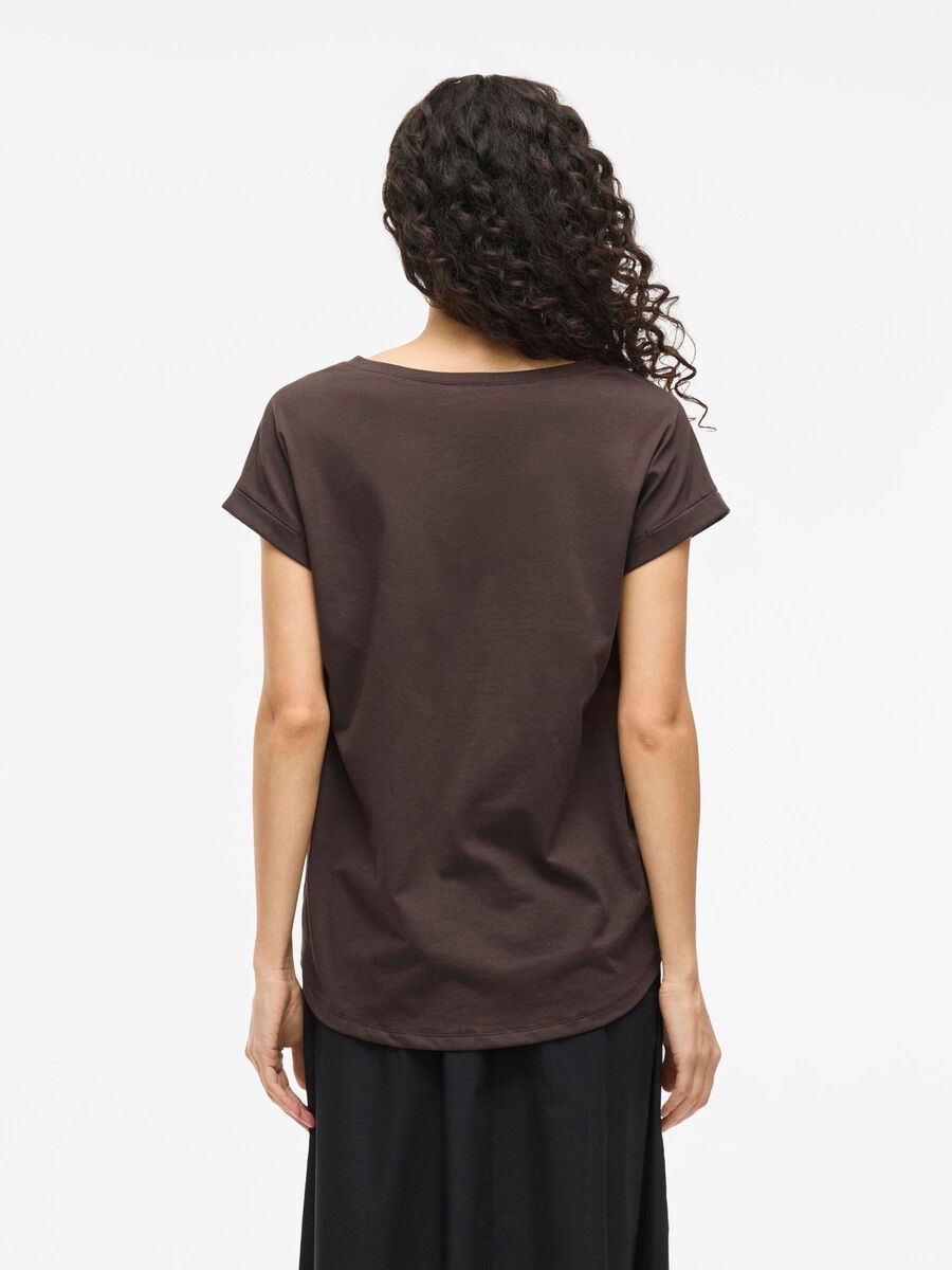 VILA VIDREAMERS ROUND NECK T-SHIRT, Coffee Bean, highres - 14083083_CoffeeBean_004.jpg