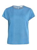 VILA RUNDHALS OBERTEIL MIT KURZEN ÄRMELN, Medium Blue Denim, highres - 14107317_MediumBlueDenim_001.jpg