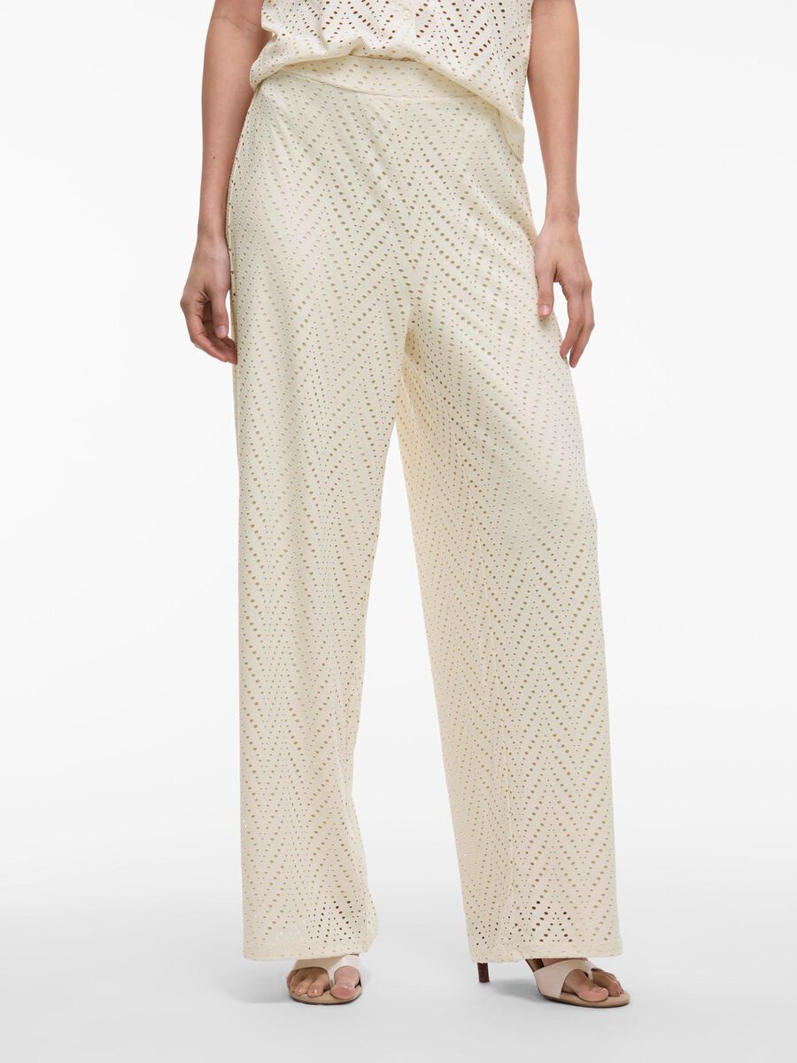 VILA VIDELAIA HIGH WAIST WIDE-LEG TROUSERS, Birch, highres - 14106628_Birch_003.jpg
