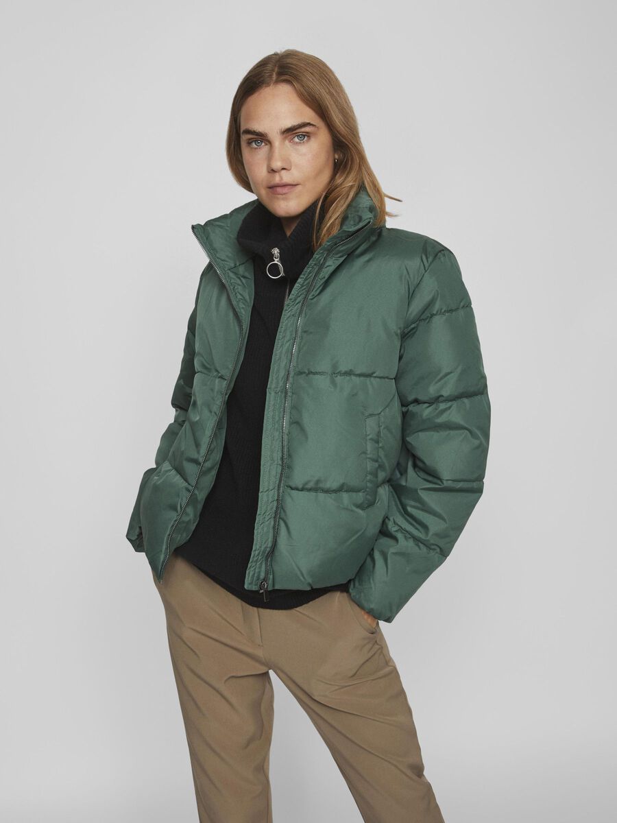Vila SHORT PUFFER JACKET, Pineneedle, highres - 14076559_Pineneedle_003.jpg
