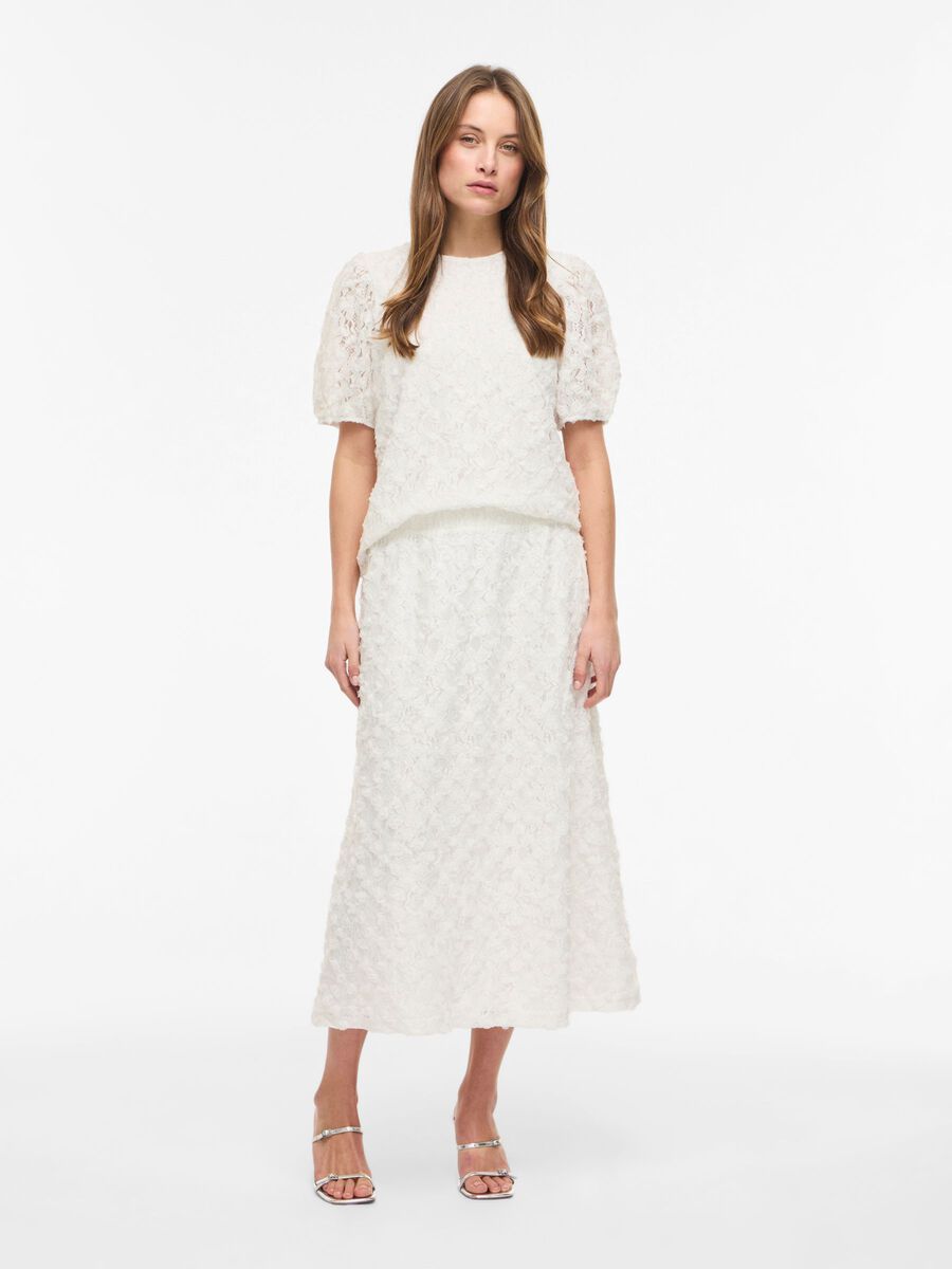 Carousel image - VISASHA HIGH WAIST MIDI SKIRT, Cloud Dancer | 4